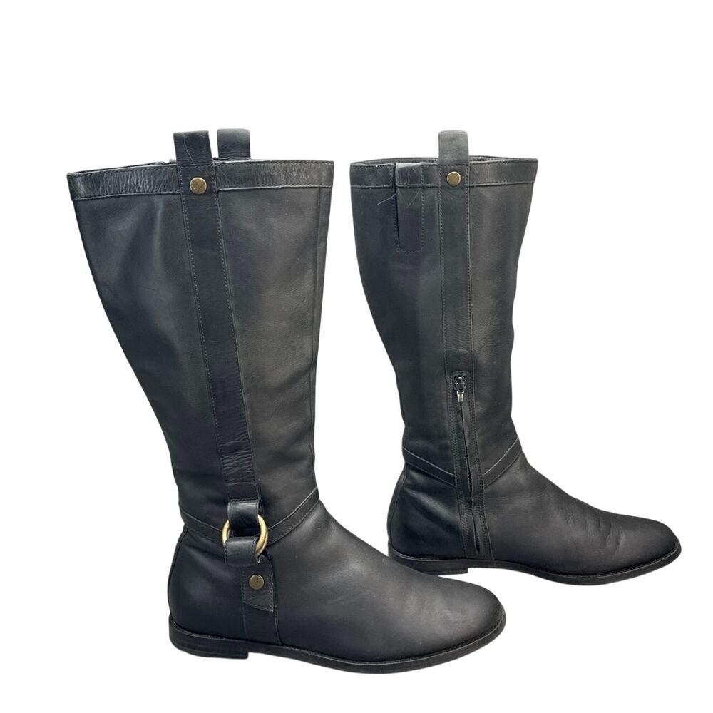 Cole Haan Air Liberty Black Nubuck Leather Tall Riding Boot Women 9.5B - Picture 4 of 10